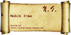 Nobik Irma névjegykártya